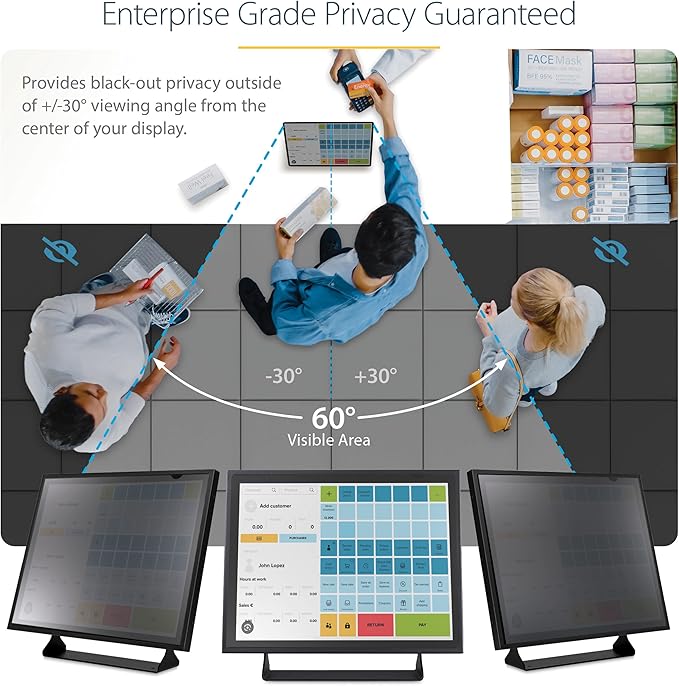 StarTech.com 17-inch 5:4 Computer Monitor Privacy Filter, Anti-Glare Privacy Screen w/51% Blue Light Reduction, Monitor Screen Protector w/+/- 30 Deg. Viewing Angle (1754-PRIVACY-SCREEN)