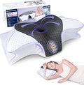 SAHEYER Memory Foam Cervical Pillow, 2 in 1 Ergonomic Orthopedic Neck Pillow for Neck and Shoulder Pain Relief, Side Sleeper Pillow for Side Back Stomach (Grey)