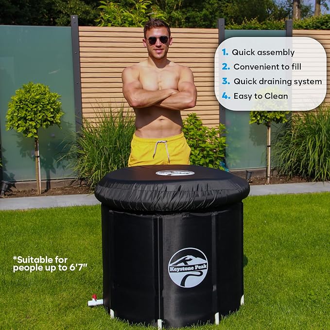 Cold Plunge Tub – Portable Ice Bath Tub for Athletes & Adults – Inflatable Bathtub for Cold Water Therapy, Sports Recovery & Wellness – Outdoor & Indoor Use – 5-Year Assurance