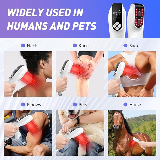 KTS Infrared Red Light Therapy Device for Dogs and Humans, Laser Therapy Devices with Straps for Muscle and Joint Pain Relief, Models:HD-Cure (White)