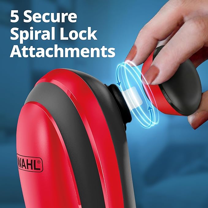Wahl Cordless Lithium Ion Deep Tissue + Percussion Massager for Neck and Shoulder Pain, Massage Tool with 5 Modes & Attachments That Provide Joint and Sciatica Pain Relief, FSA Eligible – 3025692
