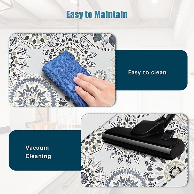 Sofort Kitchen Rug Set of 2 Anti Fatigue Kitchen Mats for Floor, Non Slip Waterproof Kitchen Rugs, Ergonomic Cushioned Comfort Standing Mats for Laundry, Office, Sink