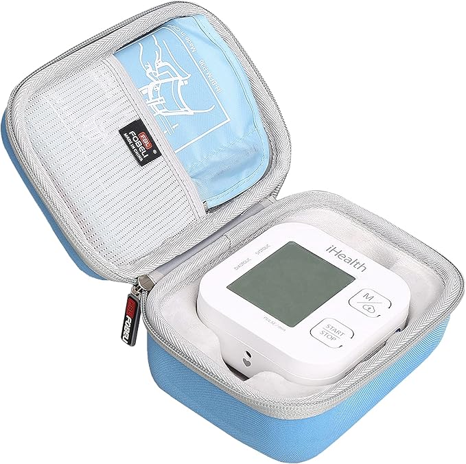 FBLFOBELI Hard Carrying Case Replacement for iHealth Track Smart Upper Arm Blood Pressure Monitor, Bluetooth Blood Pressure Cuff Machine, Protective Travel Storage Bag (Case Only)