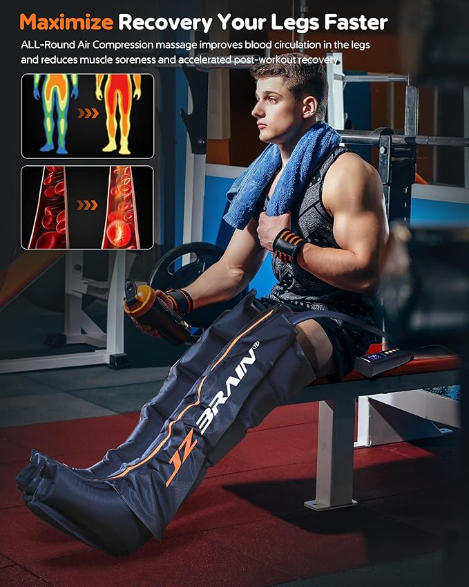 Sequential Air Compression Recovery System : Professional Full Leg Compression Boots for Circulation and Pain Relief - Sequential Device for Muscle Relaxation, Gifts for Athletes, Women, Men