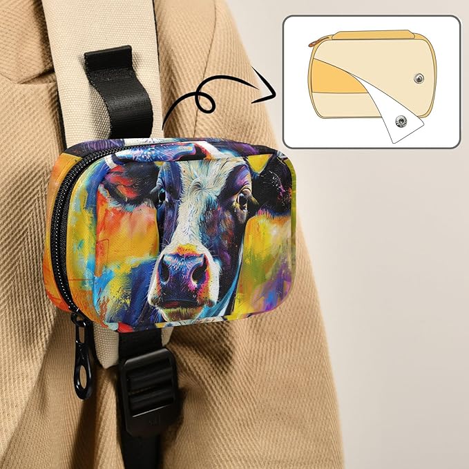 Pill Box Fun Cow 7 Day Pill Case Travel Pill Organizer Bag with Zipper Portable Weekly Vitamin Medicine Supplement Holder Pouch Bag