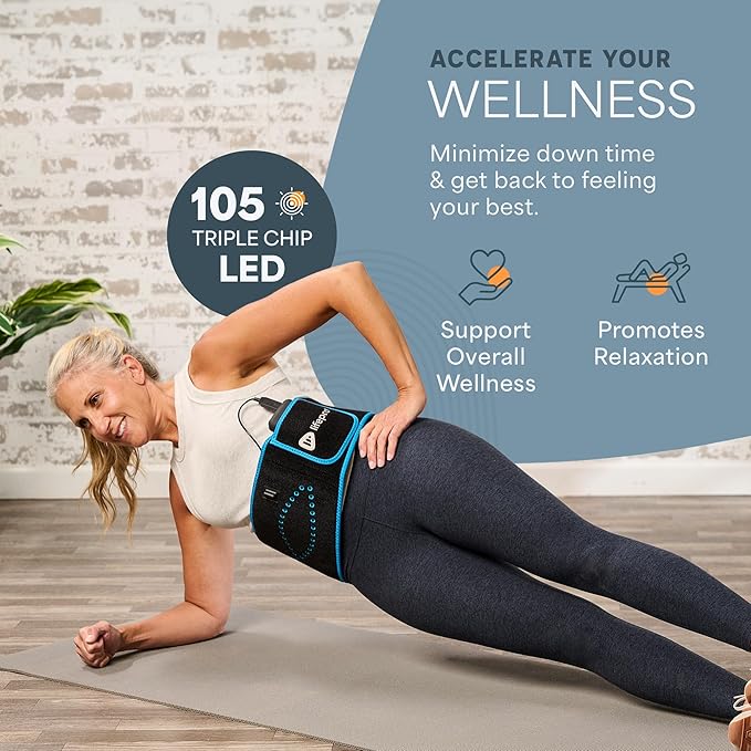 Lifepro Red Light Therapy Belt – Infrared Red Light Therapy for Body, Back Pain and Shoulder - 660nm & 850nm Near Infrared Heating Pad – Adjustable & Portable for Wellness & Relaxation