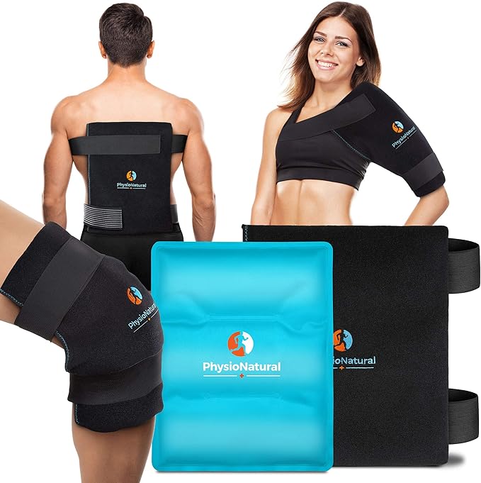 Universal Large Flexible Gel Ice Pack & Wrap - Cold Therapy for Your Hips, Shoulders, Elbow, Back, Knees – Instant Pain Relief for Injuries, Recovery, Swelling, Aches, Arthritis, Bruises & Sprains