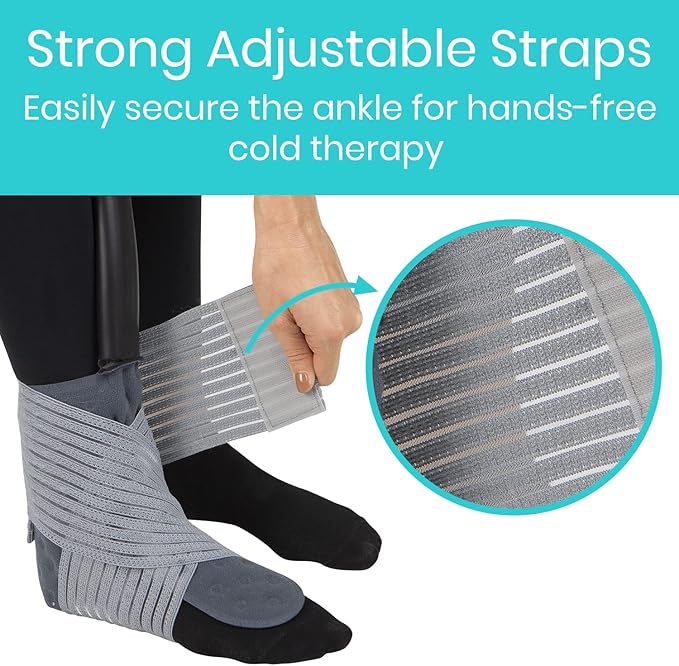 Vive Cold Therapy Machine Replacement Pads for Ankle - Flexible Ergonomic Reusable Padding for Ice Cold Therapy - Pain Relief System - Ankle Adjustable Device Accessory to Reduce Swelling (Pads Only)