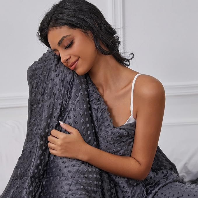 Weighted Blanket for Women and Men, Comfortable and Soft Throw Weighted Blanket with Premium Glass Beads for All Season 15 lbs 48"x72", Grey