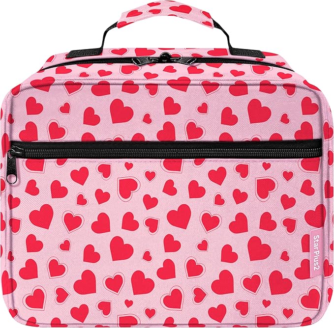 Large Pill Bottle Organizer - 10 Pockets Medicine Bag for Travel & Home Storage - Hearts