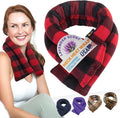 SunnyBay Microwave Heating Pad, Microwavable Heated Neck and Shoulder Wrap, Soothing Weighted Moist Heat or Ice Pack with Flaxseed and Lavender, 26x5 Inches, 2.5 lbs, Buffalo
