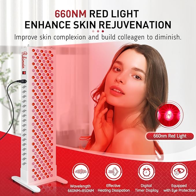 200 LEDs Red Light Therapy Device, Red Light 660nm & 850nm Near Infrared Light Therapy Panel for Body Face, Red Light Therapy with Timer Controller for Pain Relief, Skin Beauty & Anti-Aging