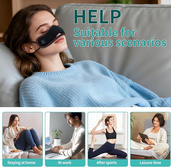 Red Light Therapy for Nose, Cordless Heating Nose Pad, Nose Warmer, 3 Levels Adjustable Nasal Heating for Relieve Nasal Congestion, Sinus Relief