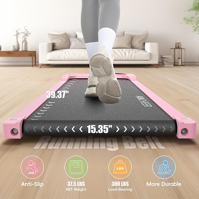 ANCHEER Under Desk Treadmill, Walking Pad Treadmill with Incline, 2.5HP Portable Treadmills for Home 300 lb Capacity, Smart APP Control Jogging Machine with Remote Control, Installation-Free