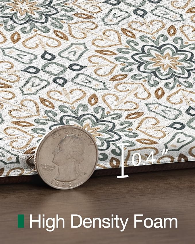 LUMI Anti Fatigue Kitchen Cushioned Mat for Floor, Padded Waterproof Runner for Standing, Stain Resistant Comfort Rugs for Home, Sink, Laundry, 24x59