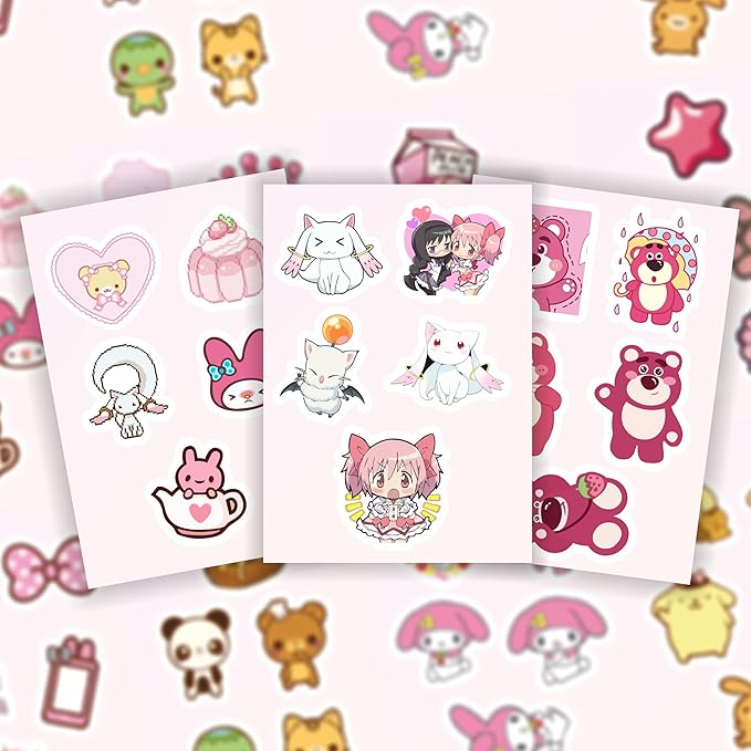 BulbaCraft Cutecore Stickers, Cute Anime Stickers for Water Bottle and Laptop - Cutecore Party Supplies & Decorations, Waterproof Vinyl Decals, Aesthetic Stickers, Gifts for Women & Men