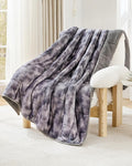 Ultra-Soft Weighted Blanket 15 lbs for Adults, Plush Sherpa Fleece Reversible Weighted Throw Comfort for Relaxation & Cozy Evenings, Hug-Like Security, Evenly Distributed, W48 x L72, Tie-Grey