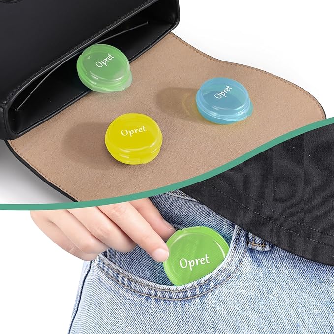 Opret Small Pill Box (3 Pcs), Cute Pill Case Portable for Pocket Purse Briefcase Travel Pills Box Medicine Storage Container Earplug Case