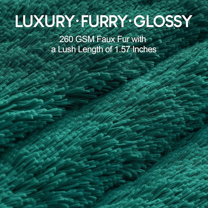 Cottonblue Weighted Blanket 15lbs for Twin Bed, Faux Fur Sherpa Weighted Blanket for Adults, Plush Cozy Bed Heavy Blanket for Calm and Relax,Forest Green, 48x72 inches