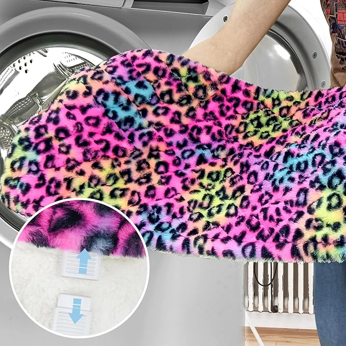 Weighted Heating Pad - Plush 2.3LB Hot Heated Pad for Back Pain Relieve - Dry & Moist Heat Option - Auto Shut Off Function-Holiday Gifts for Women Men Mom Dad (Leopard Print, 12''×24''Red BH)