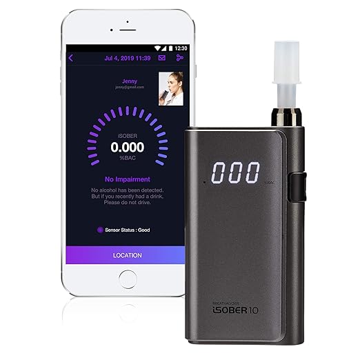 10 Breathalyzer | DOT, NHTSA Compliant Alcohol Tester | Suracell FuelCell Sensor Technology | The Sensor Status Check System Installed