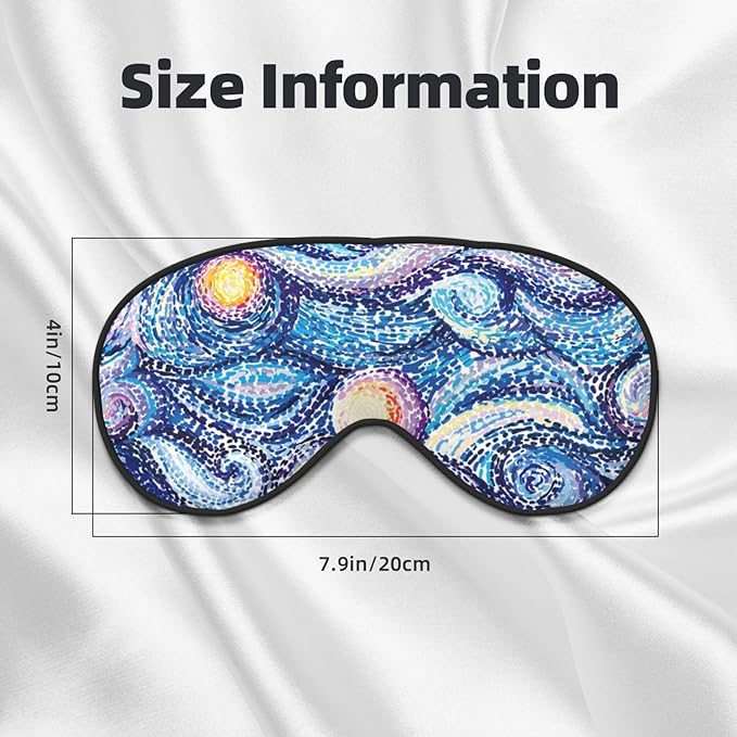 Abstract Blue Night Sky Sleep Mask Eye Mask with Adjustable Strap Eye Sleep Shade Cover Blocks Light for Women Men Airplane Travel Nap