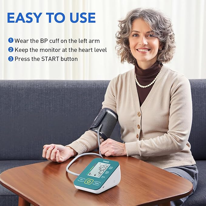 Arm Blood Pressure Monitor,maguja Blood Pressure Machine,BP Monitor Automatic Upper Arm Digital with Blood Pressure Cuff for Home Use (Green)