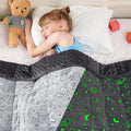 yescool Weighted Blanket 10 Pounds Weighted Lap Blanket, Glow in The Dark Star Heavy Blanket, Warm Minky Weighted Throw Blanket Gifts for 80-110lbs, 40"x60"