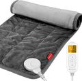 Comfytemp Weighted Heating Pad for Period & Back, 2.2lb Extra Large Menstrual Heated Pad, 12" x 24" XL Electric Heat Pad with 9 Heat Level & 11 timers auto-off for Neck Shoulder Leg Knee Abdomen, Gray