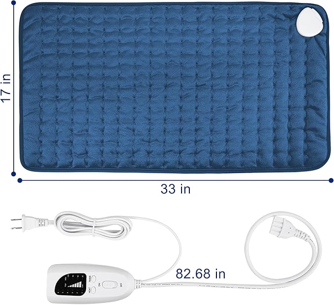 Electric Heating pad for Back Neck Shoulder Knee Arms Legs- Electric Heat Pads with 6 Heat Settings & Auto Shut Off &Dry/Moist Heat Heating Pad for Birthday Mother Father Girl Men Women