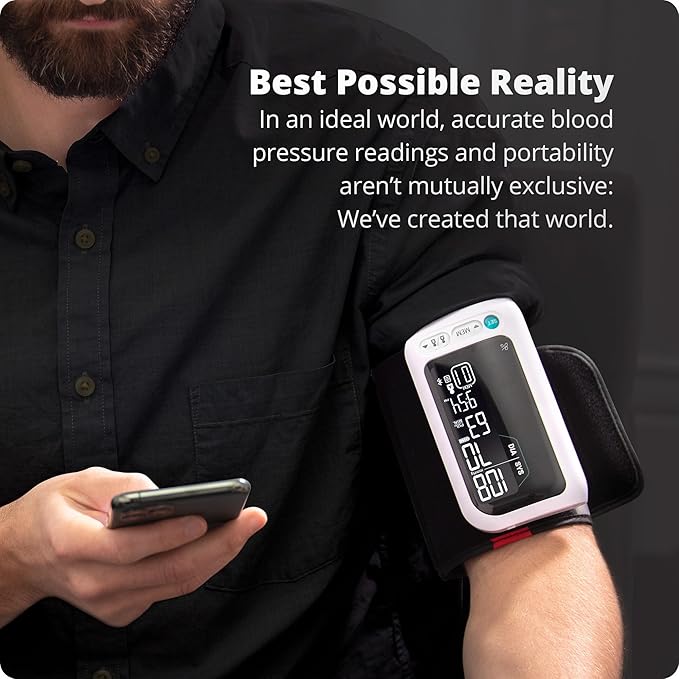 Greater Goods Bluetooth Blood Pressure Monitor with Automatic Upper Arm Cuff, App-Enabled for iOS and Android