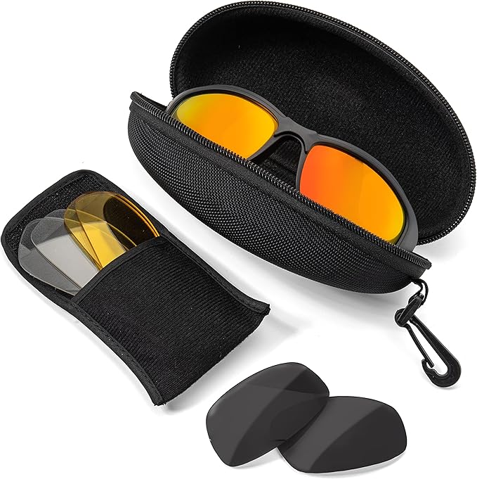 Safety Glasses Kit with Interchangeable Lenses, Anti-Scratch UV Protection, Sport Shooting Hunting Eye Protection for Men and Women, Stylish Impact Resistant Z87 Eyewear