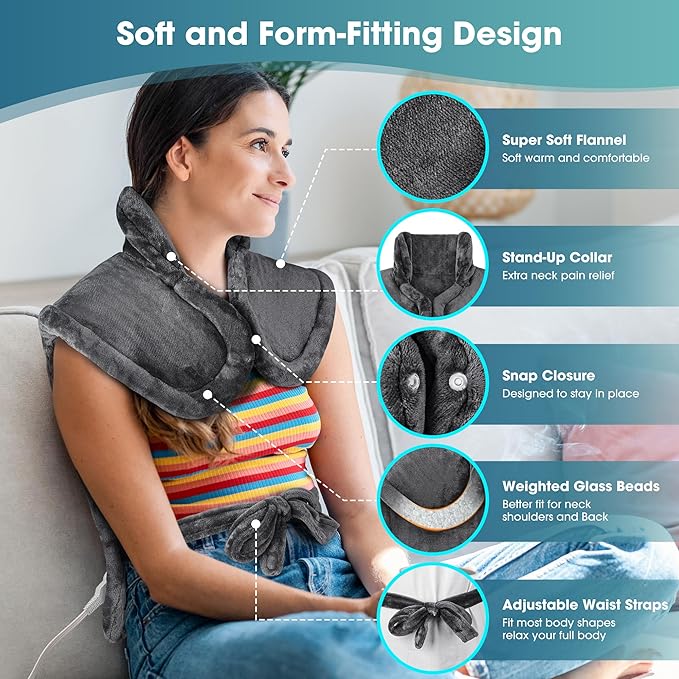 Boileau Electric Heating Pad for Back Pain Relief, Birthday Gifts for Women Men Mom Dad Elderly, Self Care Gifts for Him Wife Husband, Neck Shoulder Back Pain Relief 24"x33" Large Heating Heat Pad