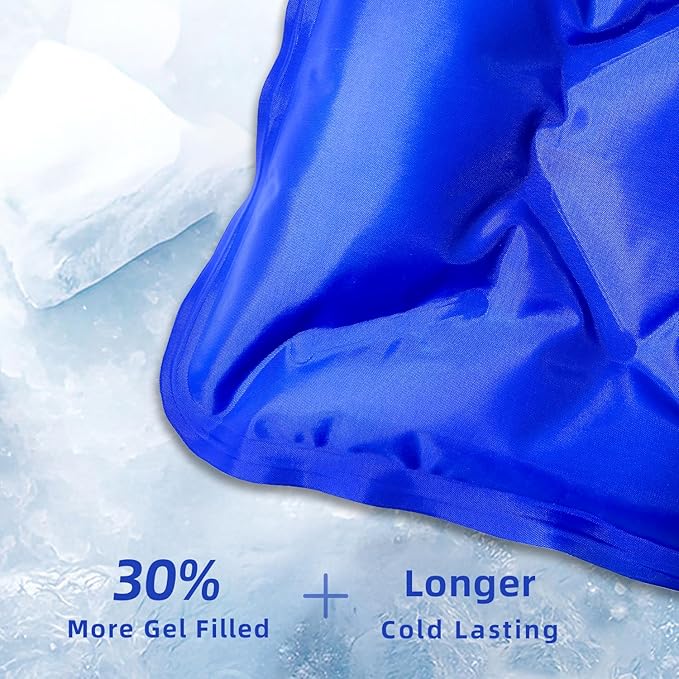 ZNÖCUETÖD Enhanced Knee Ice Pack Wrap for Pain Relief, Large Gel Ice Pack for Knee Leg Injuries Reusable with Cold Compression for Tendonitis, Arthritis, Swelling, Bruises, Surgery Recovery