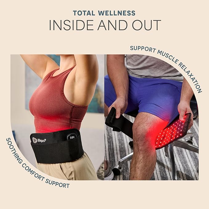Lifepro Red Light Therapy Belt – Infrared Red Light Therapy for Body, Back and Shoulder with Triple Chip LEDs, Allevared Belt with 660nm & 850nm Wavelengths – for Daily Comfort & Wellness Support