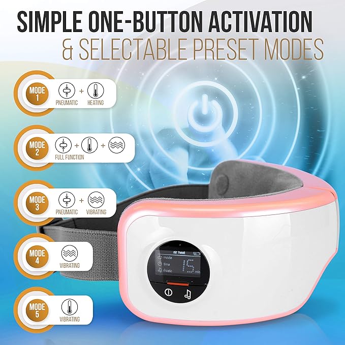SereneLife Smart Eye Massager with Heat and Compression, Vibration, Music, Wireless Heated Mask for Migraines and Stress Therapy (Pink V2 Soft Fit)