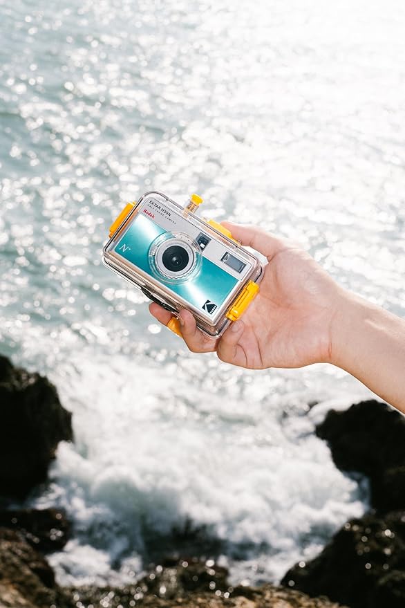 KODAK EKTAR H35N Half Frame Film Camera, 35mm, Reusable, Focus-Free, Bulb Function, Built-in Star Filter, Coated Improved Lens (Film & AAA Battery are not Included) (Striped Green, Premium Kit)