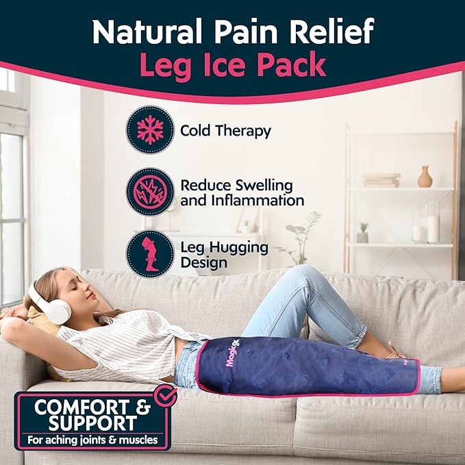 Magic Gel Leg Ice Pack - Professional Cold Therapy - Wrap Around Shin Ice Packs - Full Leg Ice Pack Wrap Around Entire Leg - Cool Down Your Legs Shins Hamstrings - Ice Packs Sleeve