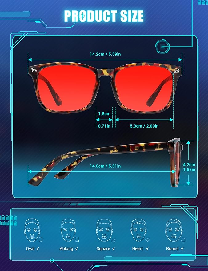 TIJN Blue Light Blocking Glasses for Women Men Clear Frame Square Nerd Eyeglasses Anti Blue Ray Computer Screen Glasses