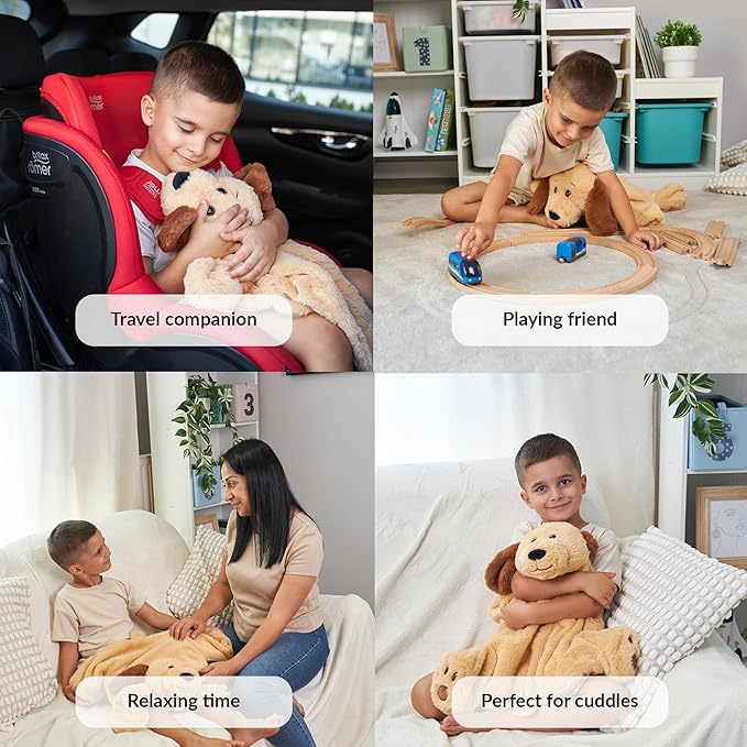 ODOXIA Weighted Lap Pad for Kids | Calming & Comforting | Weighted Lap Animal | Dog Buddy | Sensory Weighted Animals | Weighted Lap Blanket for Sensory Needs | Carrying Bag Included | 5 Lbs
