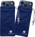 TOMUM EMF Shield Sleeve for Cell Phone - EMF Protection Smartphone Pouch - Anti EMP Bag - Signal Reducing Case for Radiation EMP 5G RFID Blue (2 Pack)
