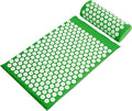 Fitvids Acupressure Mat and Pillow Set for Back/Neck Pain, Acupuncture Products to Relieve Muscle Fatigue, Improve Insomnia for Sedentary People, Acupuncture Eases Stress, Massage Mat, Green
