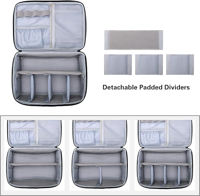 Trunab Medicine Storage Bag with Combination Lock, Lockable Pill Bottle Organizer, Travel Medication Carry Case for Medicine Box, Prescription, Vitamins,Supplements or Medical Supplies