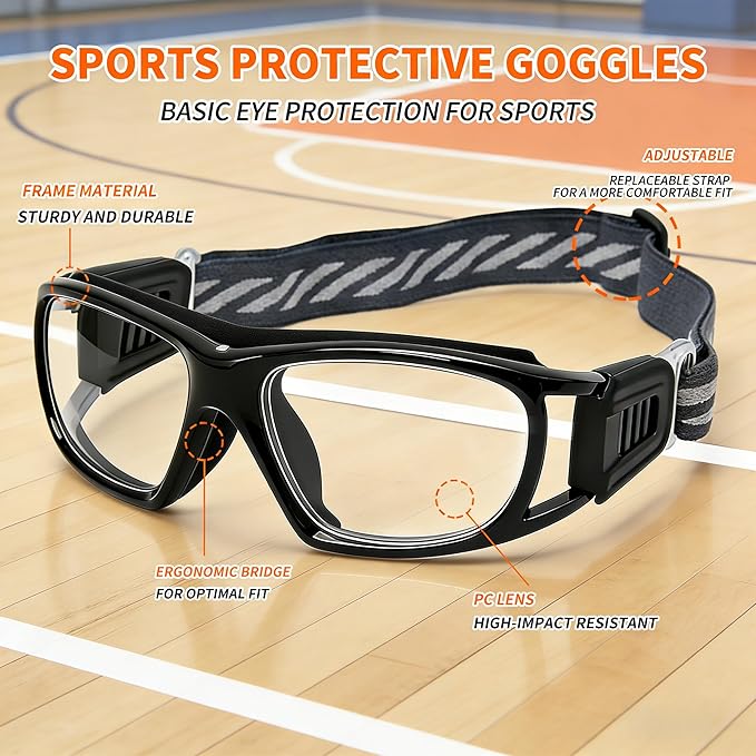 Sport Glasses for Men Women Basketball Football Sport Goggles Anti Fog Shock Collision Wearable Glasses
