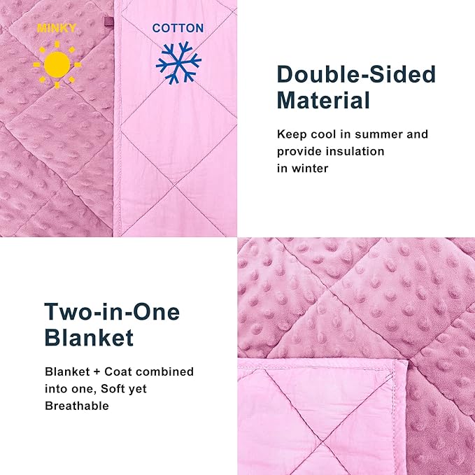 MAXTID Weighted Blanket for Kids Pink 36"x48" Soft Blanket Kids Pink Blanket