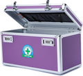 Locking Box with Portable Storage Case, 14.2''x 7.2''x 8.2''，Childproof Medication Lock Organizer, Lockbox for Documents，Medicine & Valuables (Purple/Large)