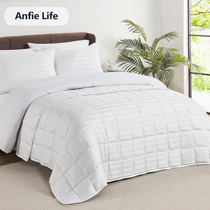 Weighted Blanket Queen/King Size (80"x87" 20lbs),Ultra Soft and Cozy Cooling Weighted Blanket for Adult,Heavy Blanket with Machine Washable Soft Blanket, White