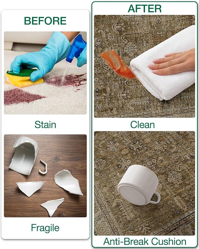 LUMI 2025 Upgraded Anti Fatigue Cushioned Kitchen Mat for Floor, Non-Slip Comfort PVC Padded Mats with Faux Leather Surface for Desk Office, Sink, Laundry, 24"x59"