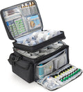 Medicine Organizer with Adjustable Divider, Double-Layer Medicine Bottle organizer Storage, Portable Home Health First Aid Bag, Medicine Organizer Box for Emergency Medications (Bag Only)
