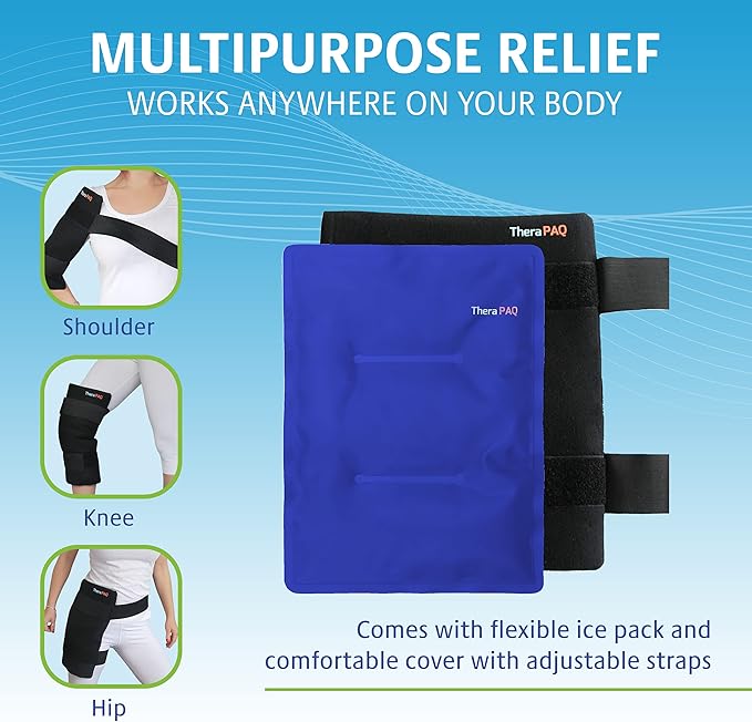 Reusable Ice Packs for Injuries – 14 x 11 Flexible Gel Ice Pack for Knee, Back, Shoulder Pain Relief, Soft Cold Compress for Swelling, Hot & Cold Therapy